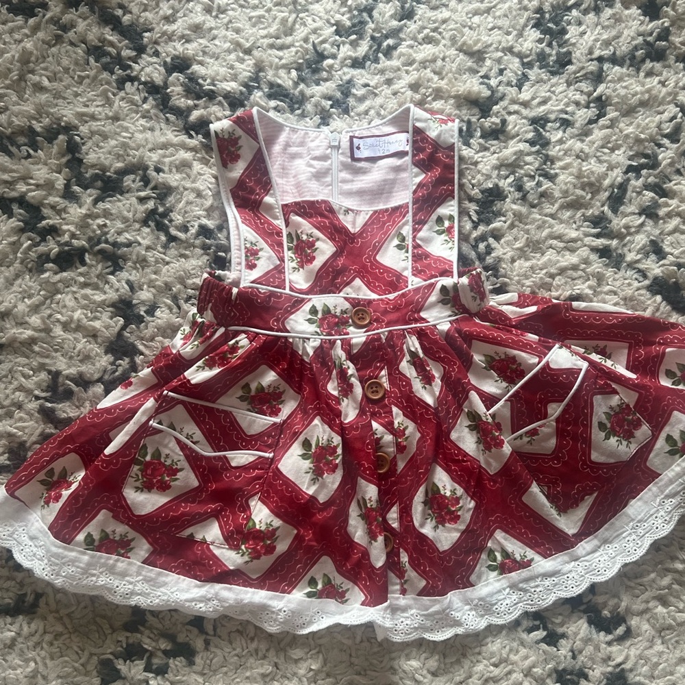 SweetHoney Red floral dress 12 months